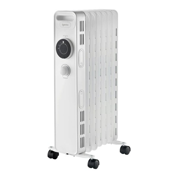 igenix Oil Filled Radiator, 1.5kW/1500W, Overheat Protection, White