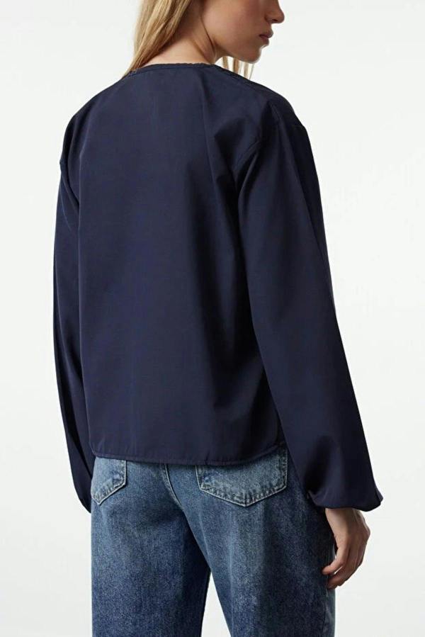 WOVCOR Woven Shirt with Front Tie Detail