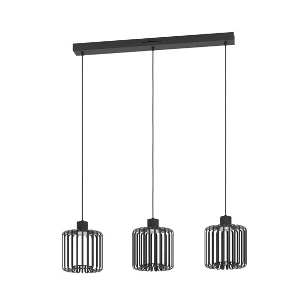 EGLO Ginestrone-Z Black Steel RGB 3-Light Pendant Light