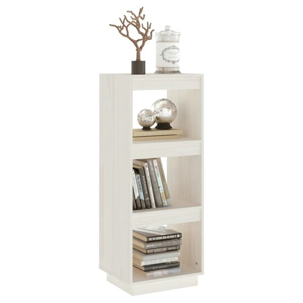 Berkfield Book Cabinet/Room Divider White 40x35x103 cm Solid Pinewood