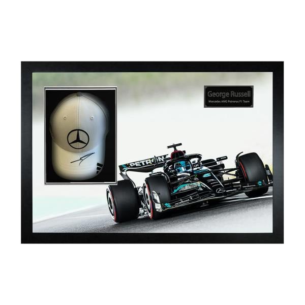 George Russell Signed Mercedes F1 Cap Iconic Frame (ACG Cert)