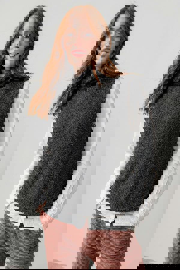 Lily & Me Bramble Boucle Knit Tank Charcoal