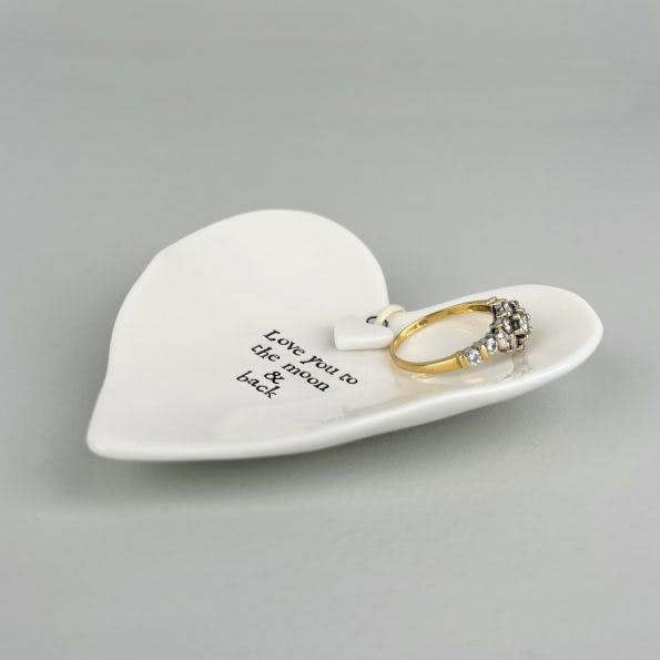 Love you to the moon and back" Porcelain Ring Dish
