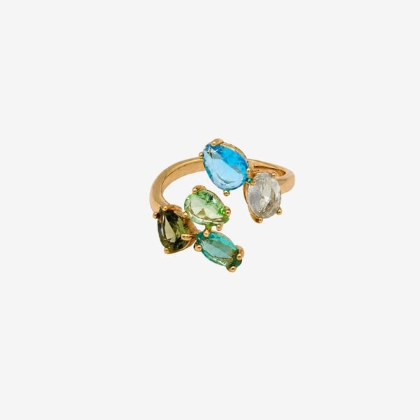 Uchi & Soto Hanabi Mixed Stones Ring