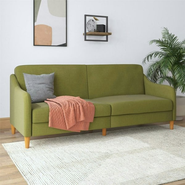 Dorel Home Jasper coil 3-seater Sofa Bed in green fabric