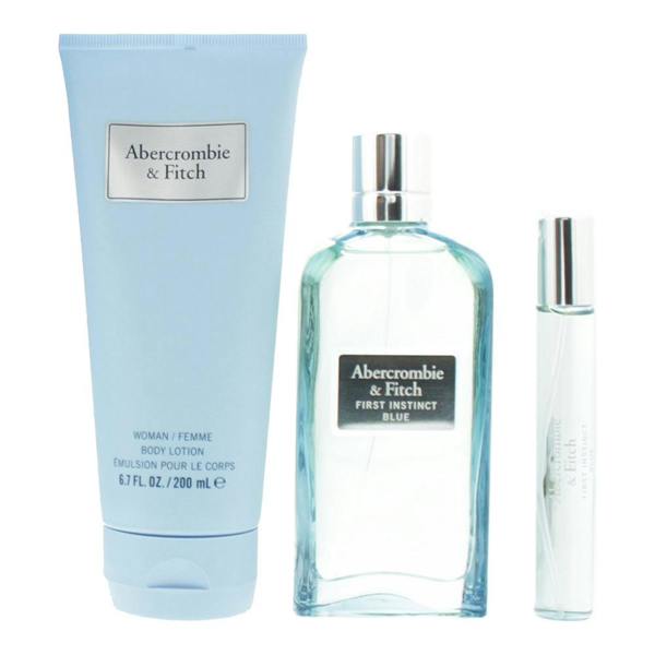 Abercrombie & Fitch First Instinct Blue EDP 100ml, EDP 15ml & Body Lotion 200ml