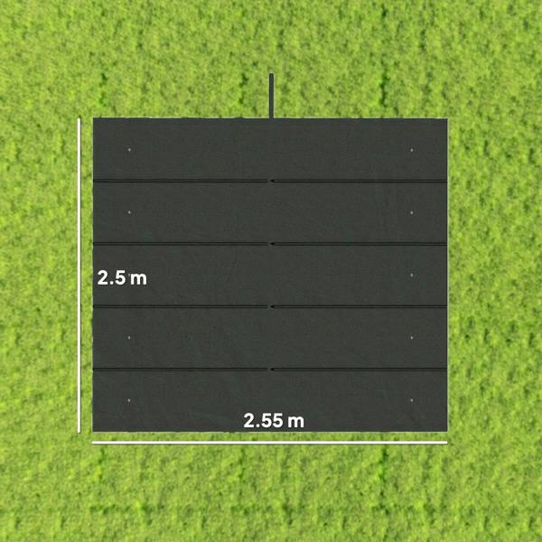 Dark grey pergola canopy fabric panel, 2.55 m by 2.5 m size