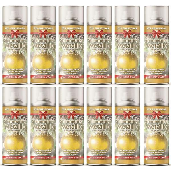 Rapide 12X - Rapide Christmas Metallic Gold 200ml Spray Paint