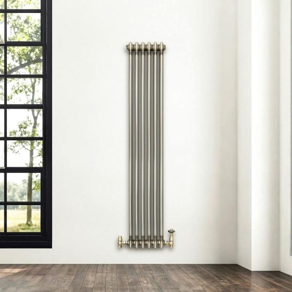 Monstershop Traditional 2 Column Radiator - 1500 x 290mm - Raw Metal
