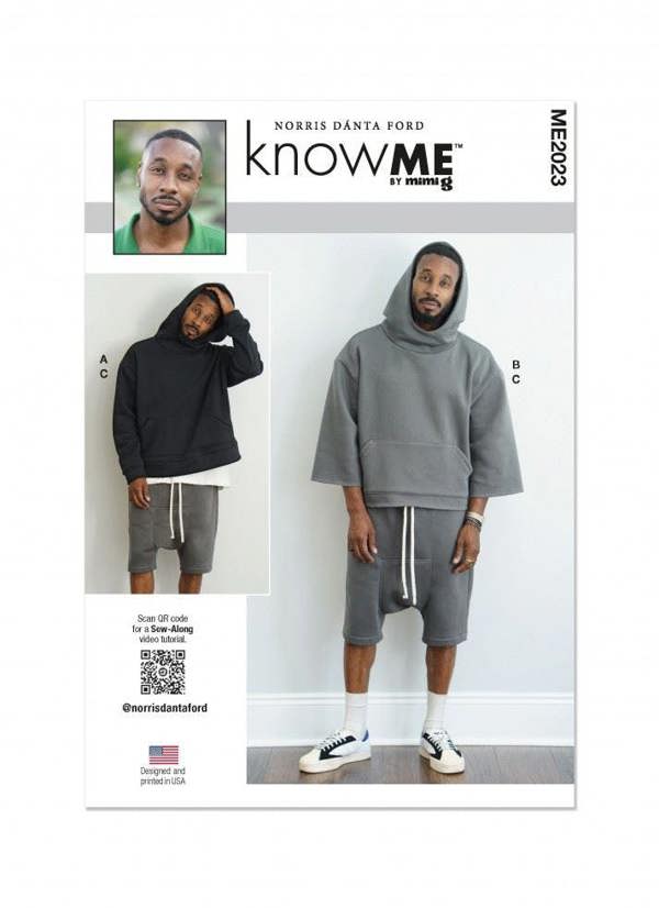Know Me Sewing Pattern 2023, Hoodies, Shorts for Men, A (S-M-L-XL-XXL) - Intermediate