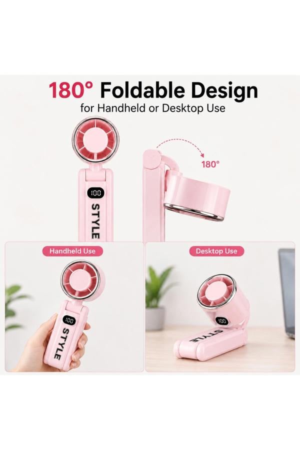 Dyzi Portable Handheld Fan 100 Speed Rechargeable Mini Fan LED Display