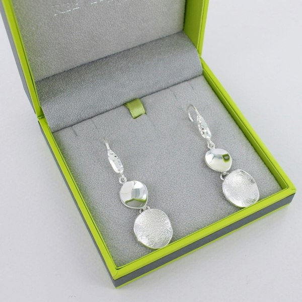 Sterling Silver Shingle Drop Earrings - Reeves & Reeves