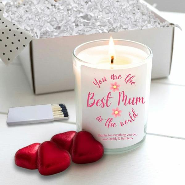 Personalised You're The Best Mum In The World Candle Gift Set | Mothers Day, Birthday