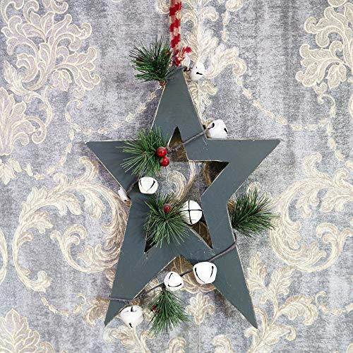 36cm Wooden Hanging Star Decoration in Green for Christmas Home and Seasonal Displays image 5