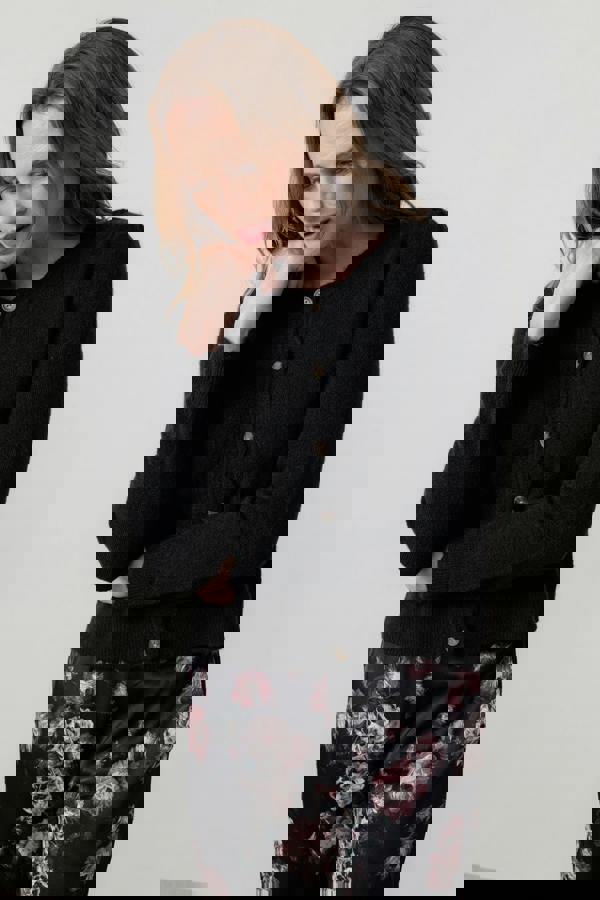 Lily & Me Imogen Pointelle Knit Cardigan Black