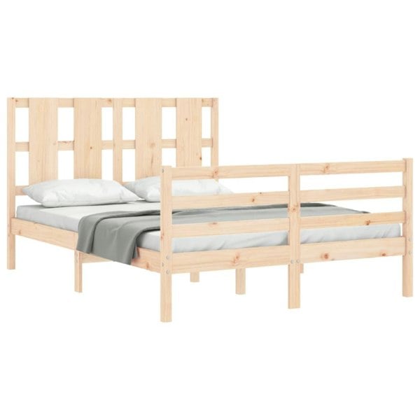 Berkfield Bed Frame with Headboard 140x200 cm Solid Wood