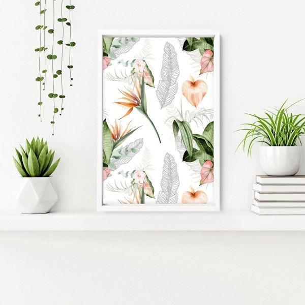 Bathroom wall decorations | set of 3 Tropical wall art