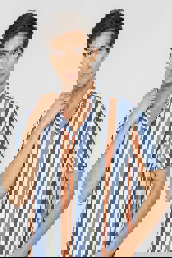 ENORSIA Men's Button Down Short Sleeve Shirt