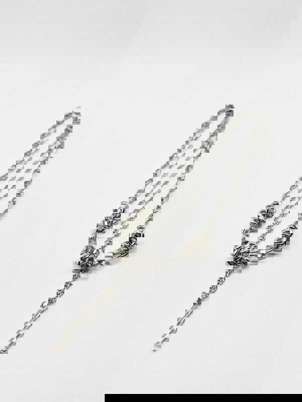 SVNX Layered Necklace With Barbed Wire Detail in Silver Colour