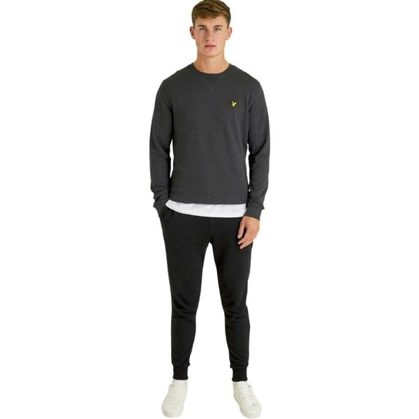 Lyle & Scott Branded Marl Pull-over Jumper - Charcoal