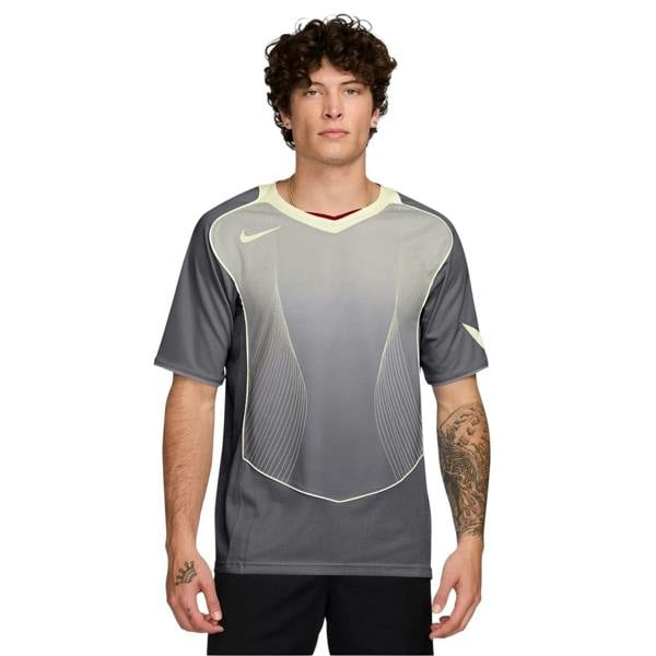 Nike Mens T90 Logo Short-Sleeved T-Shirt - Light Grey - 