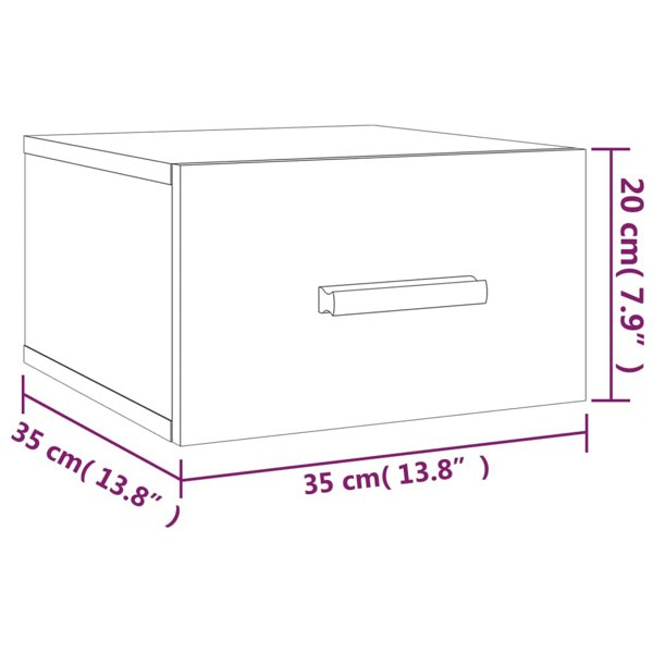 Berkfield Wall-mounted Bedside Cabinet Smoked Oak 35x35x20 cm