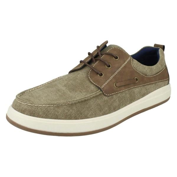 Hush Puppies Mens Hush Puppies Canvas Boat Shoes Aiden