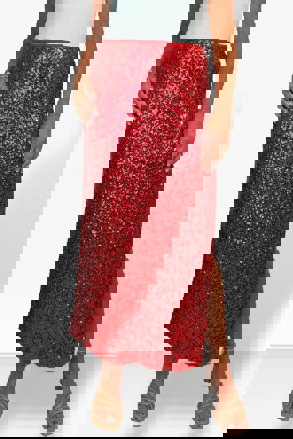 Paulo Due Women's Sequin Maxi Skirt with Side Slit