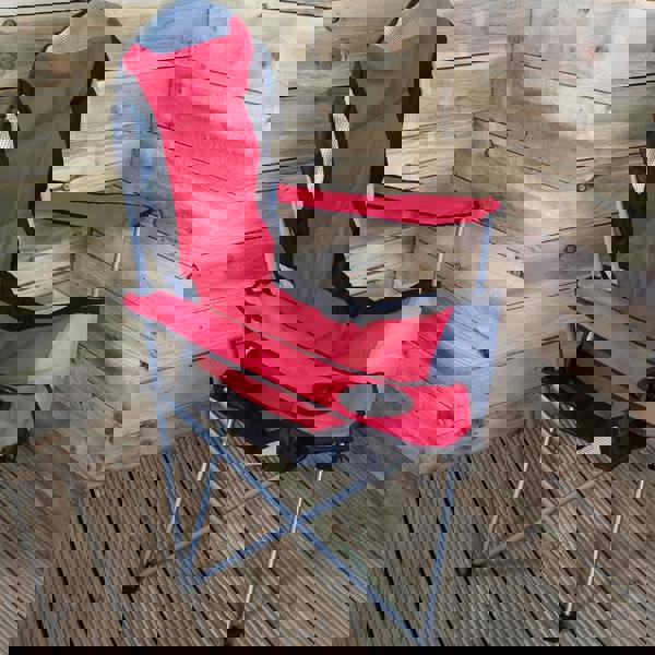 Samuel Alexander Luxury Padded High Back Folding Outdoor / Camping / Fishing Chair in Red