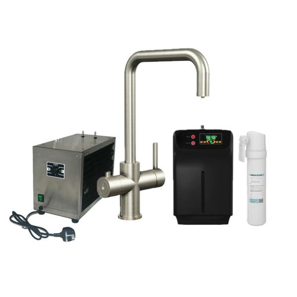 Boha Square 4-in-1 Boiling Water Tap + Chiller - Brushed Steel