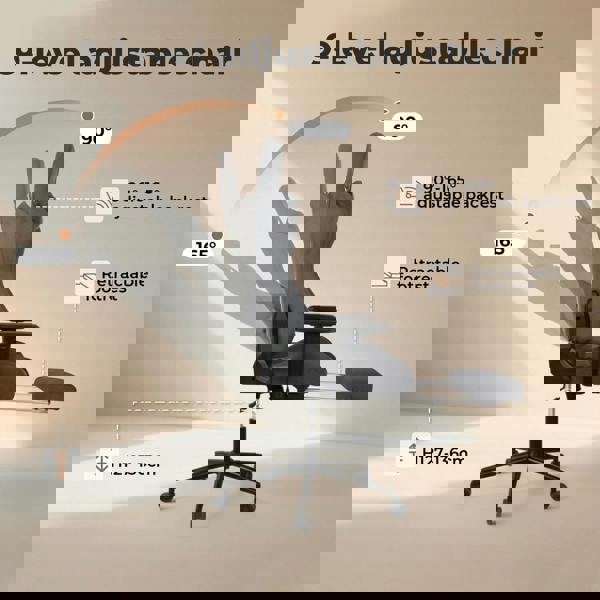 Levede Ergonomic Office Chair 165° Reclining Executive Chair Spring Foam Cushion