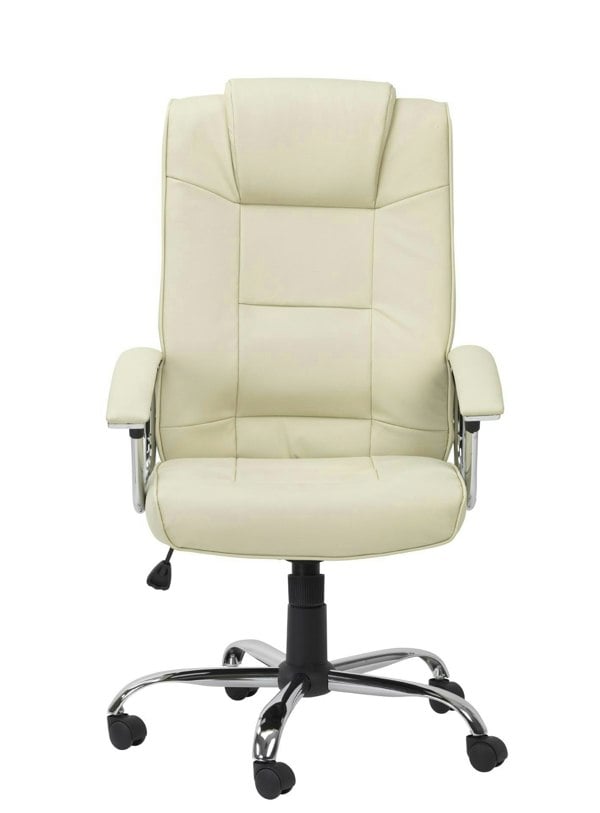Dorel Home Houston office chair with high back in leather cream
