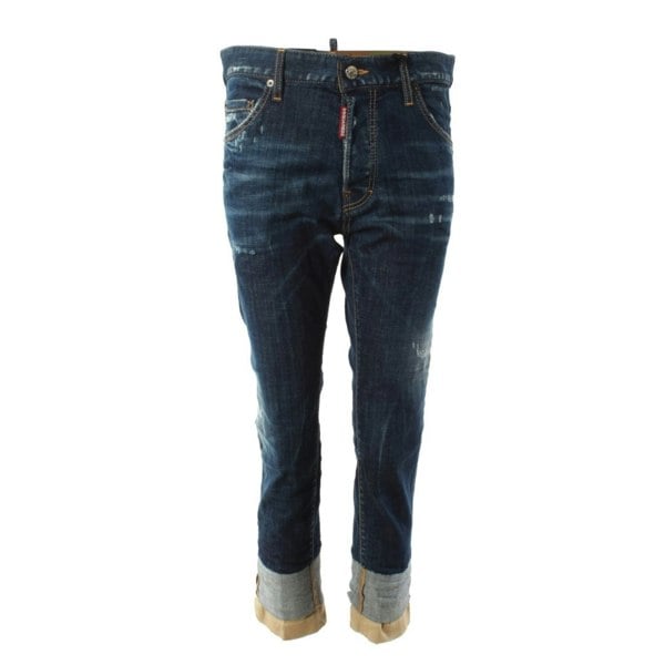DSQUARED2 S74LB0951 S30342 COOL GUY CROPPED 470 NAVY BLUE JEANS Mens 48