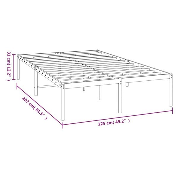 Berkfield Metal Bed Frame White 120x200 cm