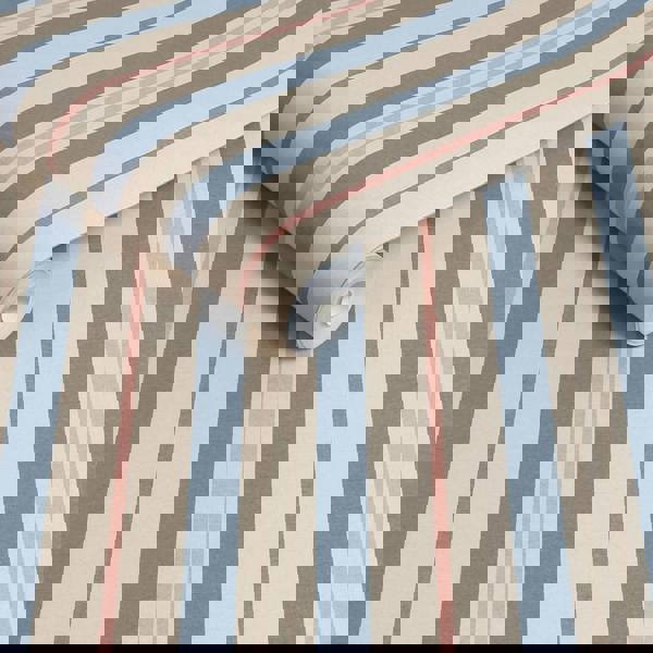 Joules Grove Stripe Wallpaper - Pink/Blue - 10m