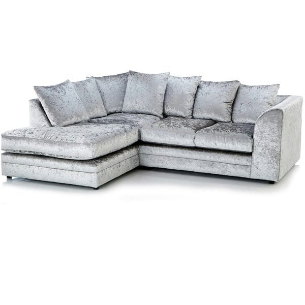 Crystal Crushed Velvet Scatter Corner Sofa