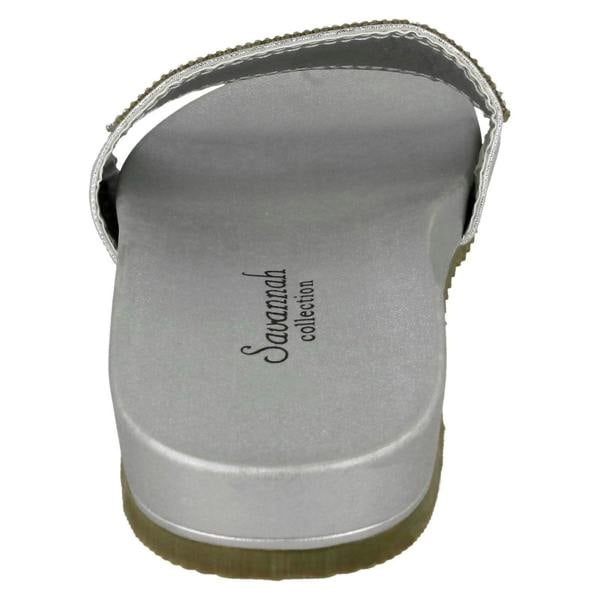 Savannah Ladies Savannah Flat Diamante Vamp Mules