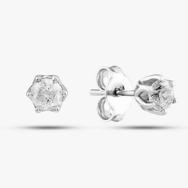 T. H. Baker Platinum 0.50ct Brilliant Cut Diamond Stud Earrings 5639E/PL/QD50