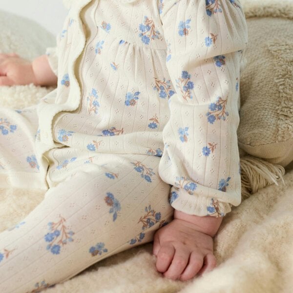 Mini Cuddles Floral-Print Sleepsuit (White)