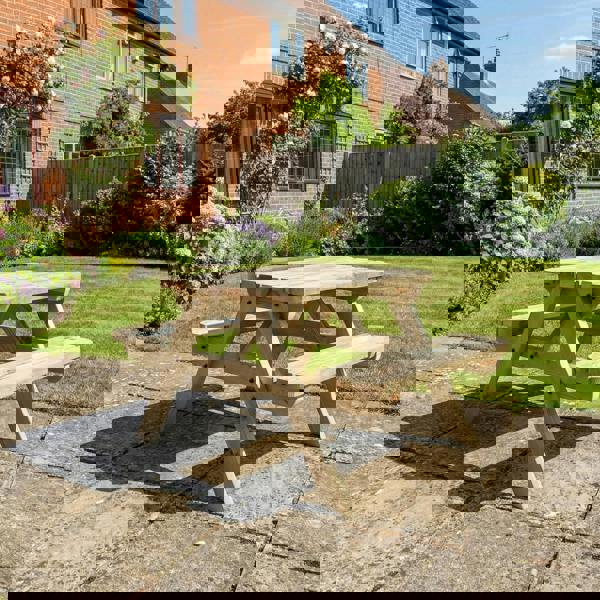 Arbor Garden Solutions Fortem Rounded Pub Style Picnic Table Benches Set