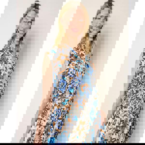 Blue Vanilla V Neck Loose Fit Maxi Dress