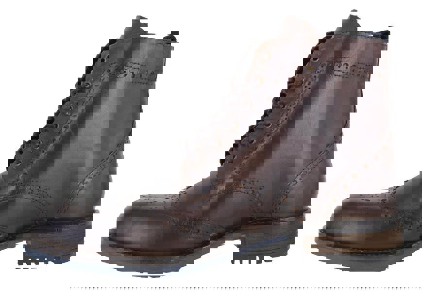 Catesby Mens Classic Leather Brogues Derby Ankle Lace Up Boots