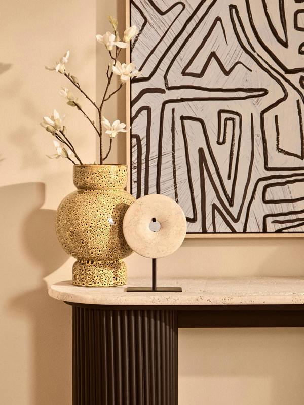 Interiors by Premier Chiara Small Blue Sand Effect Vase