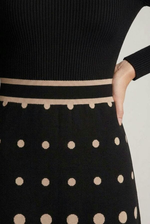 Izabel London Spotty Print High Neck Midi Jumper Dress