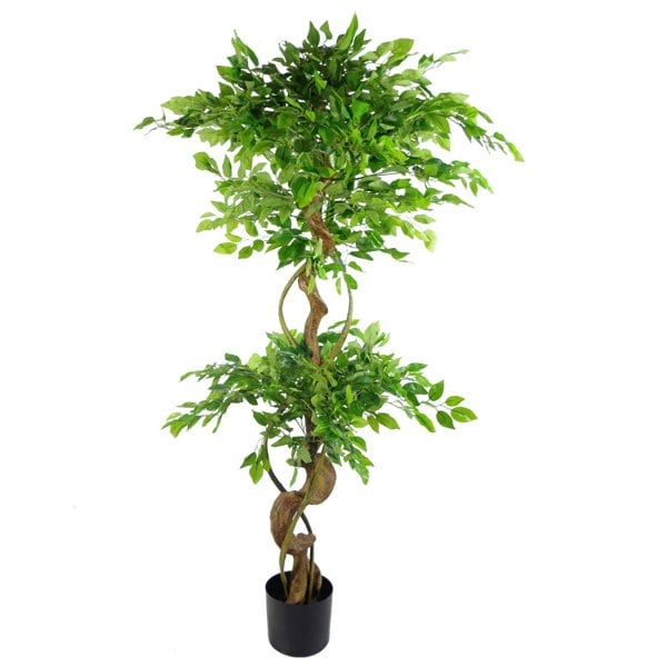 Leaf 150cm Twisted Trunk Artificial Japanese Fruticosa Style Ficus Tree