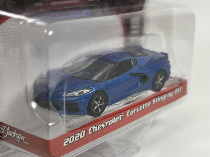 Greenlight 2020 Chevrolet Corvette Stingray 2LT Blue Barrett Jackson 1:64 37290E