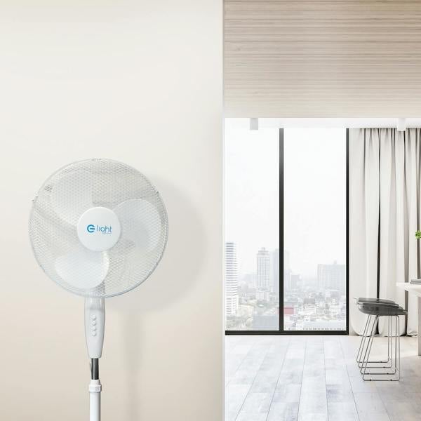 Milagro EKO-LIGHT 16'' Pedestal Fan - White