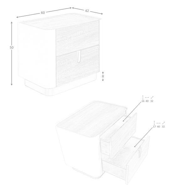 Angel Cerdá Bedside table walnut, beige, golden polished steel and walnut top 7187