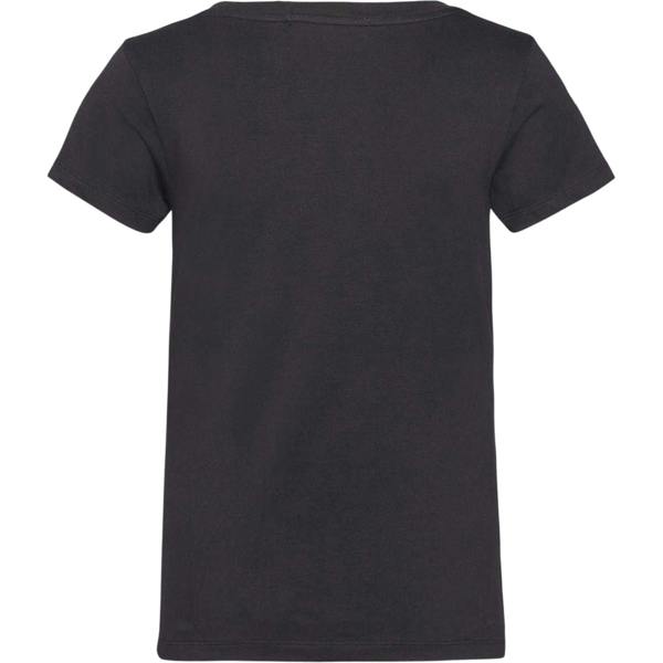 Calvin Klein Womens/Ladies Embroidered Stretch V Neck T-Shirt - Black - 