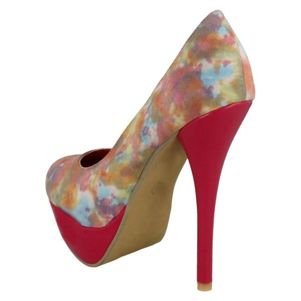 Spot On Ladies Spot On Heeled Platform Court Shoe